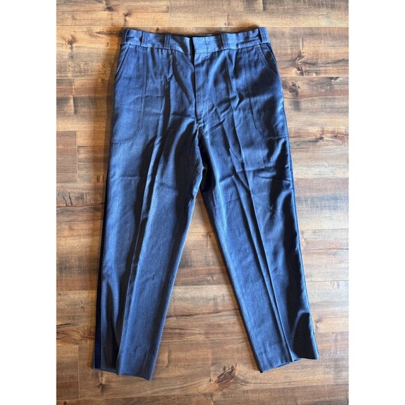 Vintage USPS Mailman Uniform Wool Winter Pants Postal Service Post Office Blue - Picture 1 of 8